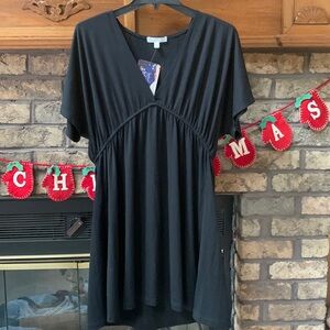 Womens black knit v neck dress. Brand new with tags size xl